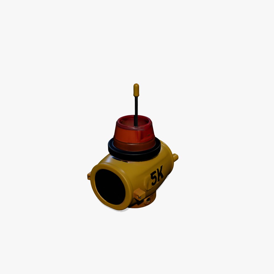 Yellow Navigation Buoy Model Pack with Light and Antenna